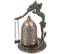 minkissy Large Bronze Dragon Lock Strike Bell Multi-functional Alloy Decorative Bell for Tabletop Decor and Office Ornament, Lightweight Creative Desktop Adornment for Feng Shui