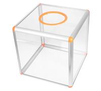 minkissy Large Capacity Acrylic Raffle Box with Stability and Multipurpose Use for Party and Game, Square Lottery Ticket Storage and Donation Case