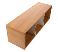 minkissy Large Capacity Walnut Wood CD Dvd Storage Tower Shelf with Base, Record Organizer Rack for Living Room Music Collection and Media Display
