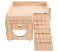 minkissy Large Wooden Reptile Hideaway with Climbing Ramp and Basking Platform for Bearded Dragons and Leopard Gecko Tank Habitat, Desert Terrarium Shelter for Climbing Reptiles