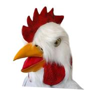minkissy Latex Rooster Head Mask Realistic Animal Costume Accessory for Halloween Party Cosplay Durable Eco Friendly Material Comfortable Fit