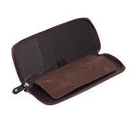 minkissy Leather Barber Scissors Case Double Handle Storage Bag PU Scissor Organizer Pouch for Hairdressers and Hair Cutting Tools