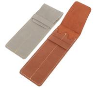 minkissy Leather Pen Sleeve Set for Office and Travel Use 2pcs with Simple and Elegant Design for Fountain and Ballpoint Pens