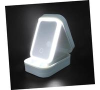 minkissy Lighted Makeup Box Mirror Travel Vanity Case Makeup Organizer Storage Case Mirror for Cosmetic