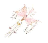 minkissy Lightweight Vintage Butterfly Hairpin with Flowing Tassels for Women Traditional Chinese Style Hair Clip Comfortable Fit Elegant Fairy Costume Accessory for Weddings and Parties
