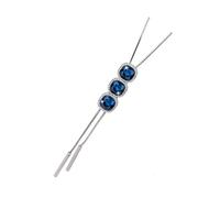 minkissy Long Rhinestone Sweater Necklace for Women Elegant Blue Crystal Pendant Chain Fashionable Fall Winter Accessory Stylish Neck Pendant Gift