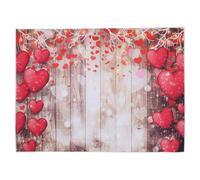 minkissy Love Heart Backdrop Photography Backdrop Vinyl Heart Wooden Plank Photo Background Cloth for Bedroom Office Valentine's Day Wall Hanging Decor