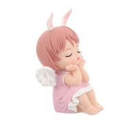 minkissy Lovely Cartoon Angel Cake Decoration Figurine Cute Birthday Dessert Ornament for Indoor Desktop Cake Topper Party Ornament