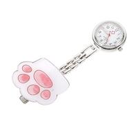 minkissy Lovely Cat Paw Chain Pocket Watch Durable Exam Pocket Watch for Nurses Doctors Lightweight Design Accurate Timekeeping Secure Clip Fashionable for Medical Staff