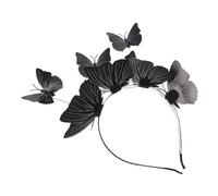 minkissy Luminous Butterfly Headband for Women with Black Plastic Frame, Graceful and Chic Design, for Weddings and Photo Props, Party Hair Hoop and Costume Headpiece