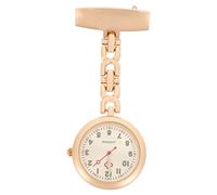 minkissy Luminous Nurse Pocket Watch Rose Gold Case Sunray Luminous Dial Clip-on Glowing Brooch Watch Portable Nurse Fob for Healthcare Professionals