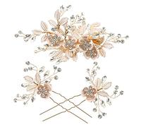 minkissy Luxury Bridal Headpiece Rhinestone Hairpin Hair Accessories for Women Wedding Pearl Hairpin Set