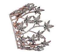 minkissy Luxury Rhinestone Leaves Hair Band Baroque Bride Headpiece for Wedding Party
