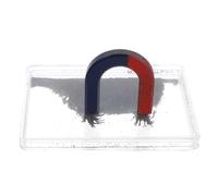 minkissy Magnetic Field Iron Filing Case with 4cm Horseshoe Magnet Physics Experiment Teaching Instrument Science Education Tool for Classroom Magnetic Demonstrations