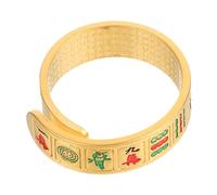 minkissy Mahjong Lucky Ring for Women Sand Gold Statement Band Feng Shui Jewelry Wealth Symbol Comfortable Fit Stylish Fortune Boosting Design Birthday Gift