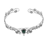 minkissy Medieval King Crown Headpiece Dark Green Rhinestones, Retro Baroque Style Royal Hair Accessory for Men’s Cosplay, Birthday, Carnival and Stage Performances