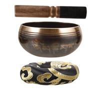 minkissy Meditation Singing Bowl Unique Tibetan Bowl for Mindfulness Healing Relaxation Includes Mallet Cushion for Yoga Home Decor Spiritual Practices