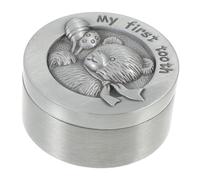 minkissy Metal Baby Teeth Save Box for Newborn Boys and Girls Deciduous Tooth Keepsake Container with Antique Tin Finish and Memorabilia