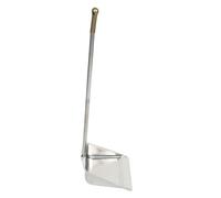 minkissy Metal Dustpan Iron Construction with Rounded Folded Edges with Long Handle for Efficient Collection and Slightly Raised Base , Space-Saving Design for Bedrooms and Daily Use