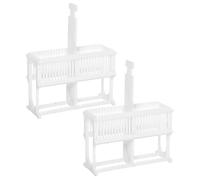 minkissy Microscope Slide Rack with Compact Design Plastic Holder 2pcs and Versatile Function, White Plastic Slide Storage Stand for Laboratory Use for Teaching and Lab Instruments