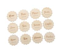 minkissy Milestone Cards Wooden Monthly Growth Markers Photography Props Unisex Newborn Announcement Keepsakes for Journey and Life Recording