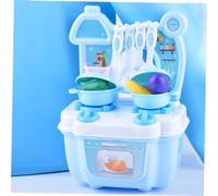 minkissy Mini Kitchen Cooking for Kitchenware for Boys Blue Color Encourages Creativity Cognitive Skills for Pretend Play