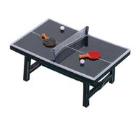 minkissy Mini Ping Pong Table Miniature Table Tennis Set with Paddles Balls Realistic Dollhouse Furniture Decor for Home Office Cake Display and Sports-Themed Scenes