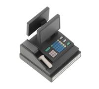minkissy Miniature Cash Register with Scanner Interactive Supermarket Scene Prop for Realistic Dollhouse Cashier Register Model Enhances Pretend Play and Role Playing