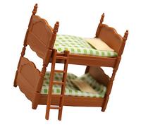 minkissy Miniature Doll Bunk Bed with Pillows and Quilts Realistic Mini Bunk Bed Model for Doll House Furniture Safe Material for Creative Play and Decor