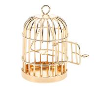 minkissy Miniature Metal Birdcage Model with Opening Door and Hanging Hook Realistic House Decor for Dollhouse Fairy Garden Accessories Detailed Craftsmanship Simulation Birdcage Ornament