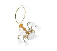 minkissy Miniature Model Chandelier Doll House Ceiling Light Gold Simulation Lamp with White LED DIY Tiny Hanging Pendant for Moss Micro Landscape Sand Table and Dollhouse Decoration