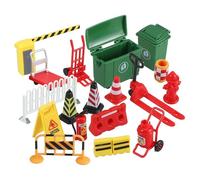 minkissy Miniature Traffic Barricade Sign Playset Educational Road Warning for Interactive Sandbox and Classroom DIY Infrastructure Model for Hands Learning and Traffic Themed