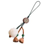 minkissy Mobile Phone Lotus Pendant Multi-Functional Bodhi Seed Charm Hanging Accessory for Car Keychain Decoration
