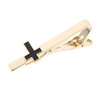 minkissy Modern Cross Tie Clip Copper Gold Black Elegant Sleek Minimalist Design Versatile Fashion Accessory Secure Grip for Wedding and Formal Occasions