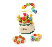 minkissy Montessori Lacing Beads Flower Basket Shape Sorting Sensory Educational Game for Enhances Hand-eye Coordination Logical Thinking Fine Motor Skills Development
