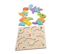 minkissy Montessori Wooden Animal Jigsaw Puzzle Large Shape Sorter for Boys Early Learning Educational Game for Fine Motor Skill Development and Interactive