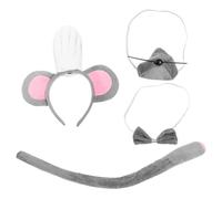 minkissy Mouse Costume Set with Chef Hat Headband, Bowtie, Tail, and Nose - Lightweight Mouse Ears Costume Kit for Halloween, Easter, and Party Cosplay Accessories
