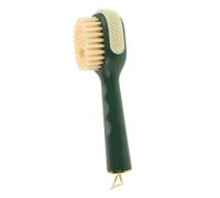 minkissy Multifunctional Press Dispense Shoe Brush with Soft Bristles for Wet and Dry Cleaning Hangable Design for Shoes and Clothes Effortless Liquid Dispensing Household Scrub Tool in