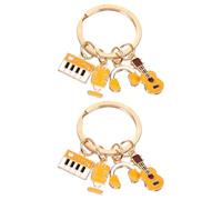 minkissy Music Keychain Set with Creative Stylish Appearance Zinc Alloy 2pcs Featuring Violin and Earphone Designs Portable Compact Keyrings Accessories for Bags, Purses and Car Keys