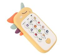 minkissy Musical Phone Bite Resistant Educational Cell Phone for Boy Girl Interactive and Design for Developing Hearing Language Skills Yellow No Batteries Needed