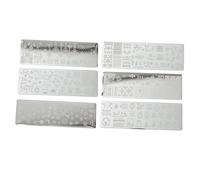 minkissy Nail Art Stamping Plates Set 6pcs Diy Nail Templates Christmas Santa Claus Reindeer Motifs