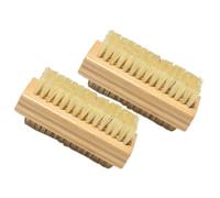 minkissy Nail with Sisal Bristles Scrubber Brush 2pcs Double-sided Bamboo for Removing Dirt Convenient for Home Use and Hand Cleaning