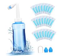 minkissy Nasal Irrigation Bottle 500ml Sinus Rinse System with 40 Salt Packets Nose Water Flush Cleaner Suitable for Sinus Care and Allergy Relief