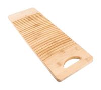 minkissy Natural Bamboo Laundry Washboard with Integrated Handle, Traditional Design, Convenient to Use and Saves Effort, for Washing Garments at Home, Beige Mini Wooden Style