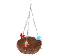 minkissy Natural Coconut Shell Hanging Bird Nest Swing Bed Pendant, Decorative Breeding Bird House for Parrots, Budgies, Finches - Suitable for Indoor and Outdoor Use Random Color