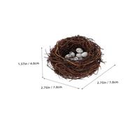 minkissy Natural Rattan Mini Bird Nest with Artificial Eggs for Micro Landscape Crafts Decorative Bird Egg Nest for Sandbox Scenes Cozy Simulated Ornament for Garden and Home