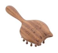 minkissy Natural Wood Hair Comb Scalp Massager Cartoon Cat Shape Scalping Massage Comb for Head Massage Tools