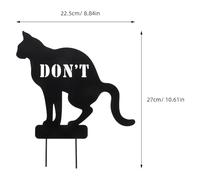 minkissy No Pooping Yard Sign for Garden with Iron Cat Shape, Easy to Install and Corrosion Resistant, Outdoor Yard Decoration and Warm Notice Sign to Stop Cat Pooping