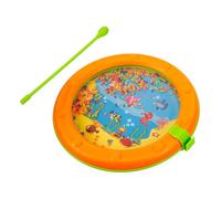 minkissy Ocean Drum Wave Bead Percussion Instrument for Educational Musical with Smooth Edges Crisp Sound Sea Theme Orange Wave Bead Drum for Boys and Learning Fun