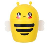minkissy Office Mini Wastebasket Multi-function Garbage Can Yellow Plastic Cartoon Bee Design Convenient to Use Beautiful Look with Delicate Details for Cabinet Countertop